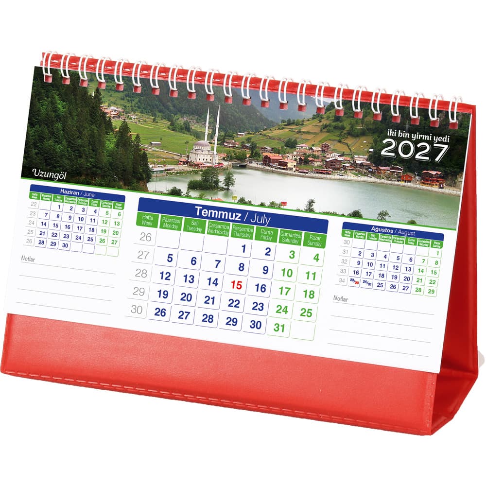 Manzara Masa Takvimi Biala - Kırmızı – AMT-01-BK