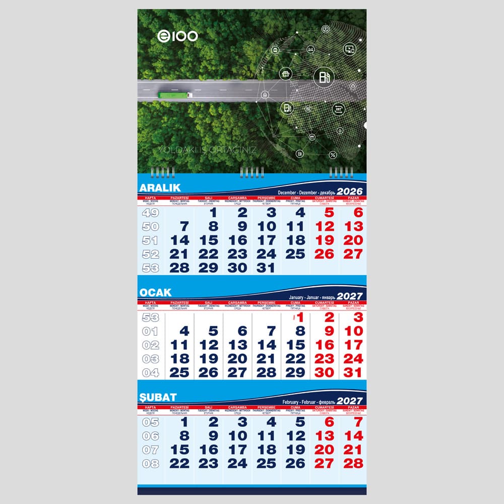 Orta Boy Gemici Takvim 31 x 65,5 cm – GMC-05