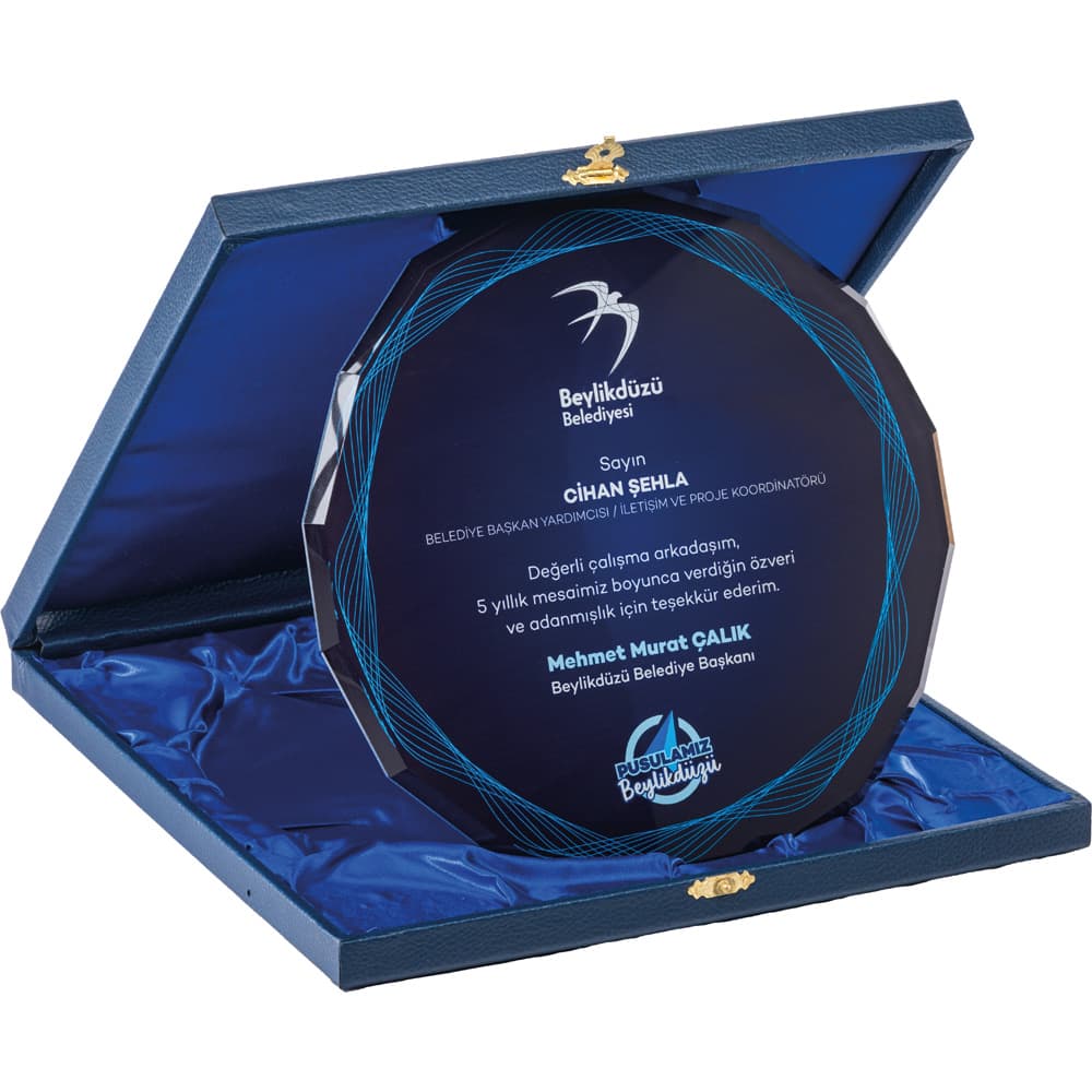 Kutulu Kristal Plaket 25 x 25 cm – EKT-440