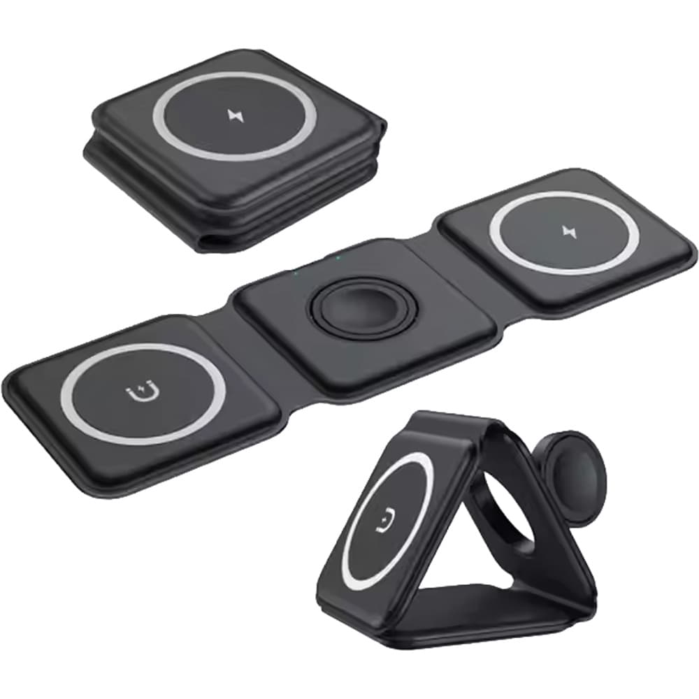 Wireless 3lü Şarj İstasyonu Siyah – PWB-245-S (3)